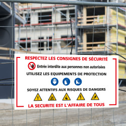 panneau chantier signalisation consignes