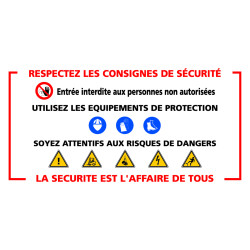 panneau signalisation consignes