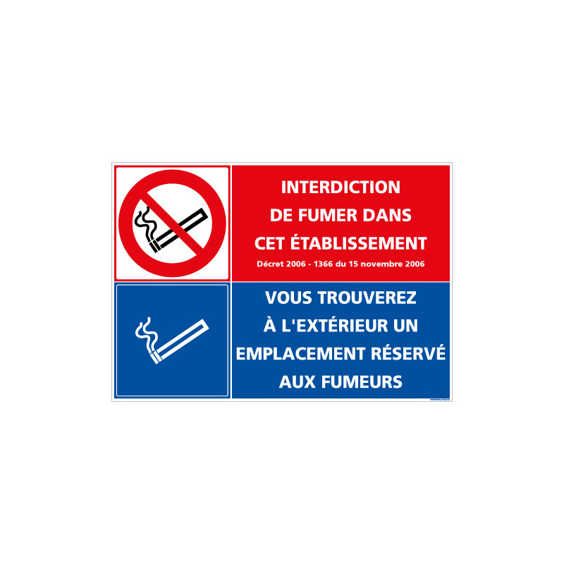 PANNEAU INTERDICTION DE FUMER / ESPACE FUMEUR (N0171)