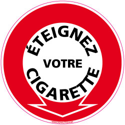 PANNEAU ROND TEXTE ETEIGNEZ VOTRE CIGARETTE (N0172)