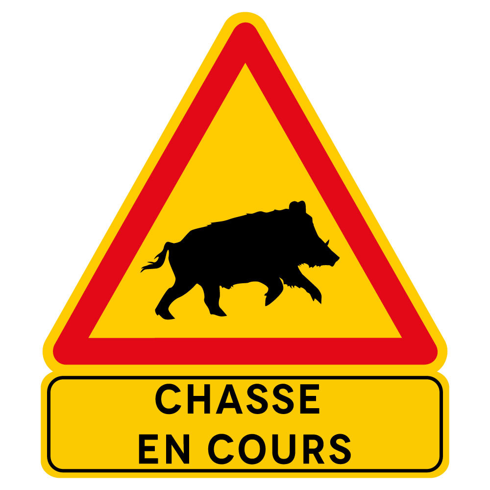 panneau sanglier chasse en cours panneau sanglier chasse en cours