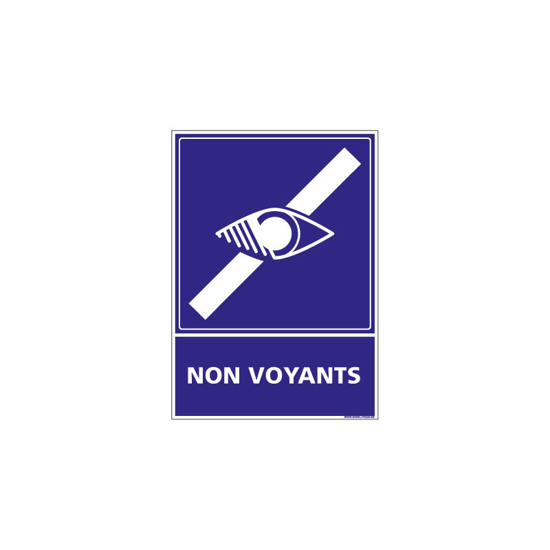 PANNEAU SIGNALISATION HANDICAPES, MOBILITE REDUITE NON VOYANTS