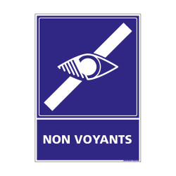 PANNEAU SIGNALISATION HANDICAPES, MOBILITE REDUITE NON VOYANTS