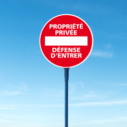 pancarte propriété privée défense d'entrer