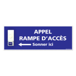 Panneau de signalisation APPEL RAMPE D'ACCES + Sonnette intégrée (G1102)