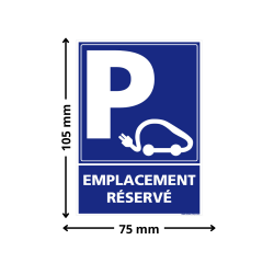 dimensions panneau parking voiture électrique 105x75 mm