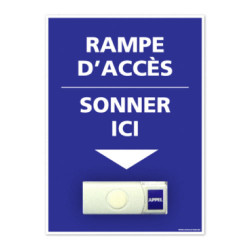 Panneau de signalisation APPEL RAMPE D'ACCES + Sonnette intégrée (G1104)