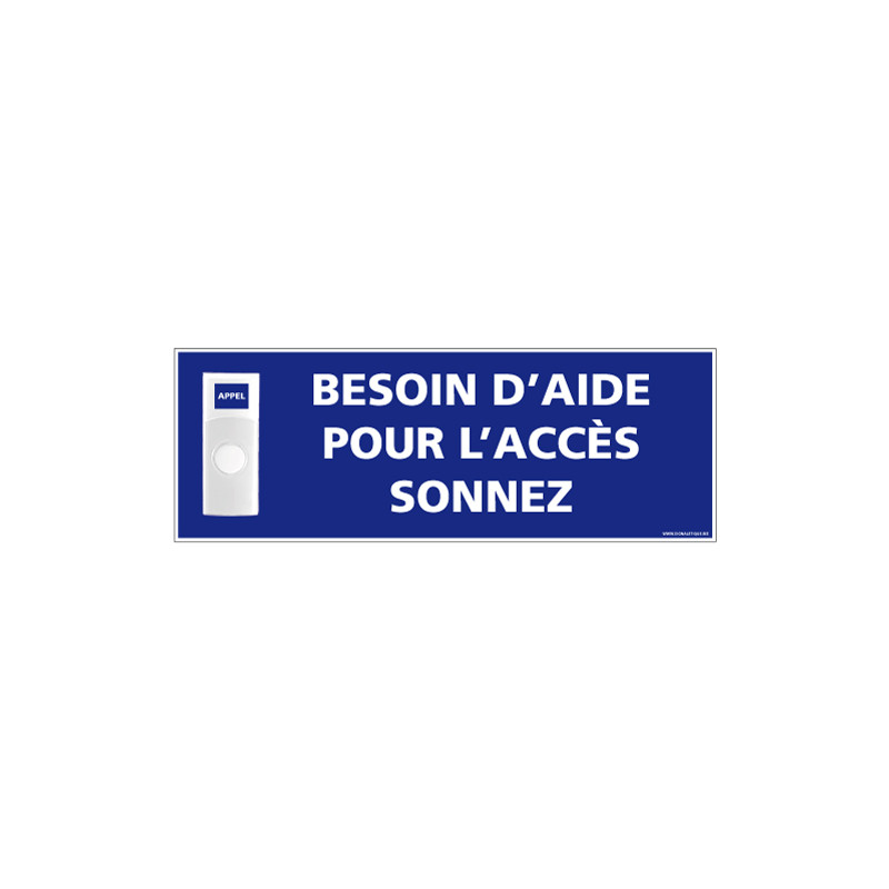 Panneau de signalisation APPEL RAMPE D'ACCES + Sonnette intégrée (G1109)