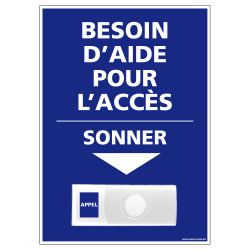 Panneau de signalisation APPEL RAMPE D'ACCES + Sonnette intégrée (G1110)