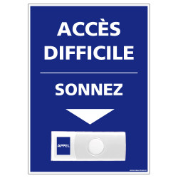 Panneau de signalisation APPEL RAMPE D'ACCES + Sonnette intégrée (G1112)