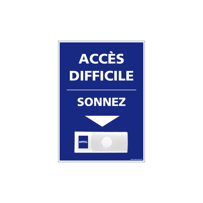 Panneau de signalisation APPEL RAMPE D'ACCES + Sonnette intégrée (G1112)