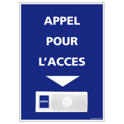 Panneau de signalisation APPEL RAMPE D'ACCES + Sonnette intégrée (G1114)