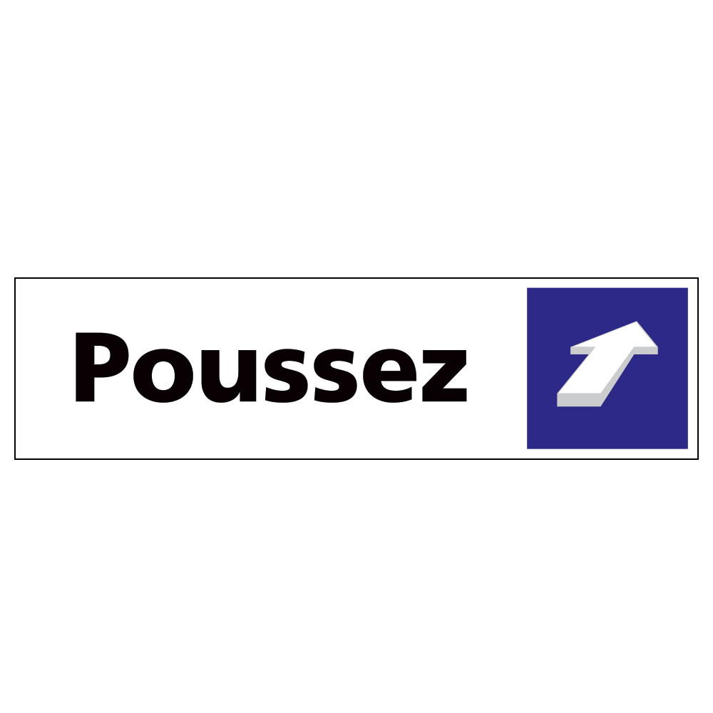 Plaque de porte poussez