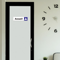 Plaque de porte accueil plexi