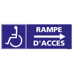 PANNEAU RAMPE D'ACCES FLECHE A DROITE (I0182)