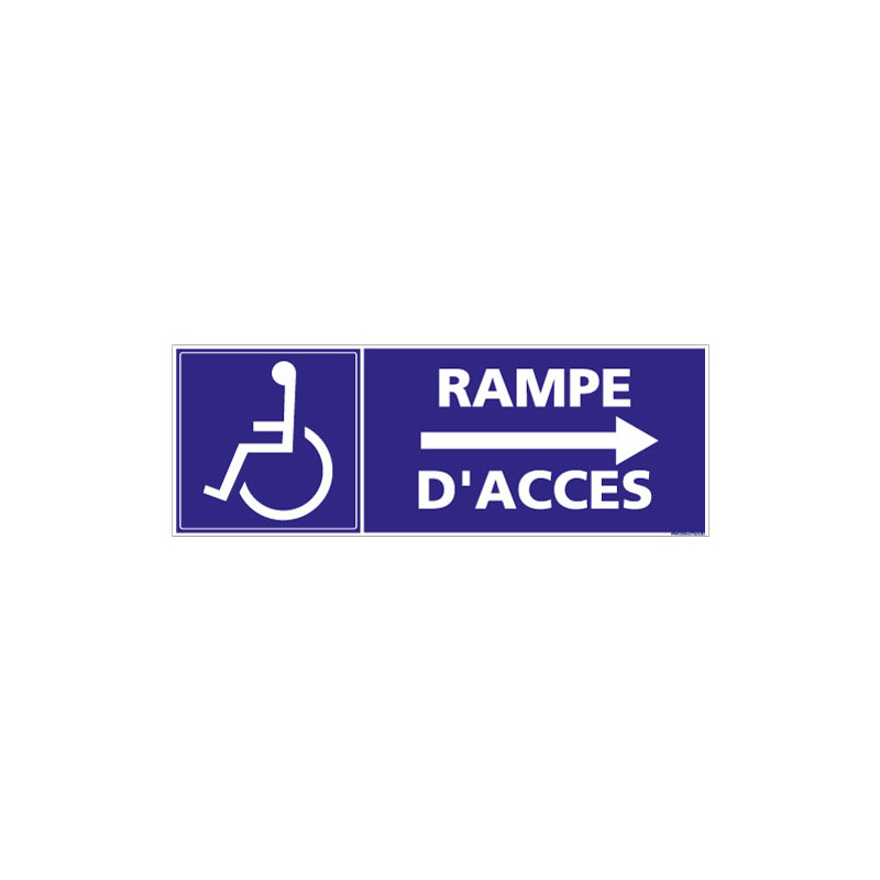 PANNEAU RAMPE D'ACCES FLECHE A DROITE (I0182)