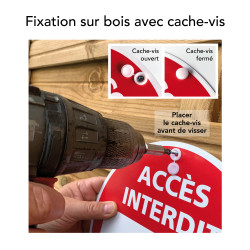 Fixation sur bois avec cache-vis