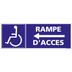 PANNEAU RAMPE D'ACCES FLECHE A GAUCHE (I0185)