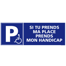 Panneau de signalisation PARKING HANDICAPES (L0829)