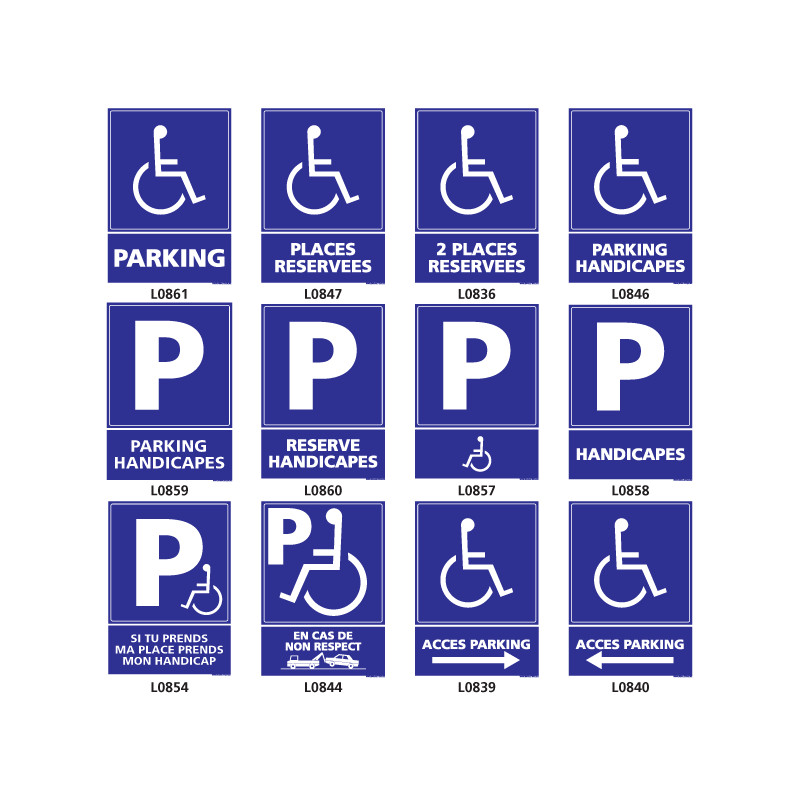 Panneau PARKING HANDICAPES