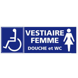 Panneau de signalisation VESTIAIRE FEMME HANDICAPE (L0909)