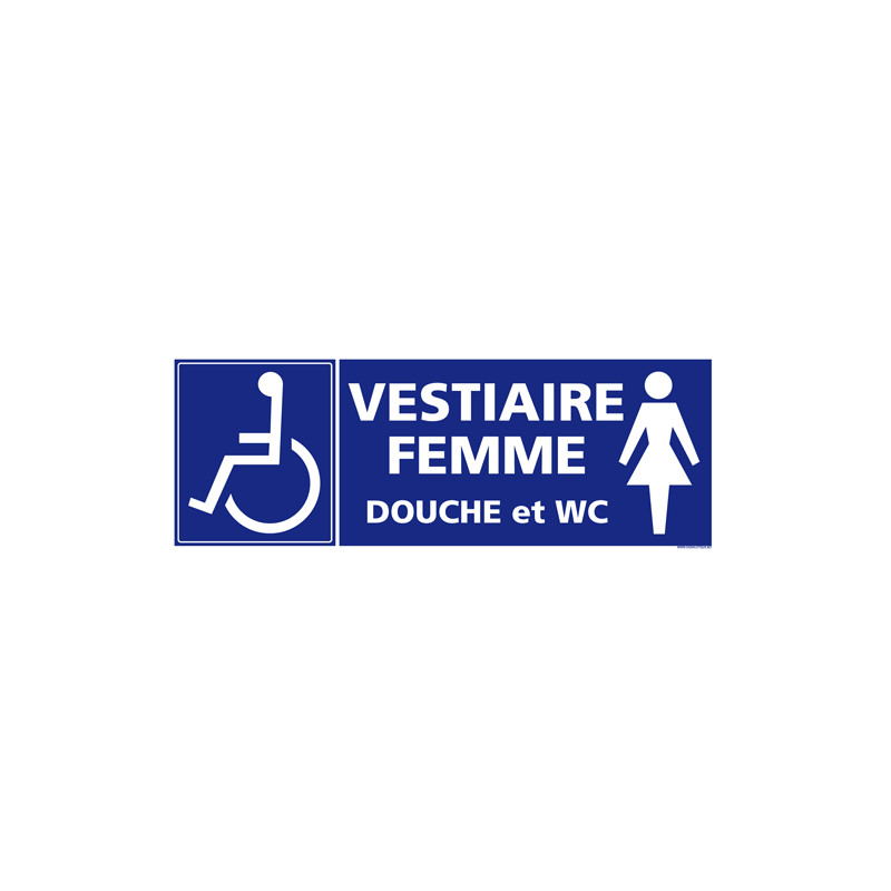 Panneau de signalisation VESTIAIRE FEMME HANDICAPE (L0909)