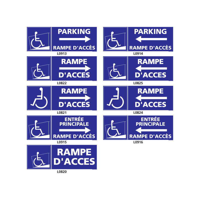 Panneau RAMPE D'ACCES HANDICAPE