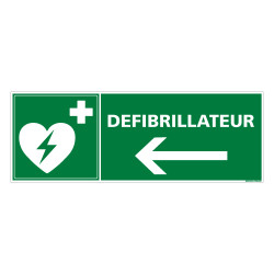 PANNEAU DEFIBRILLATEUR FLECHE VERS LA GAUCHE (B0254)