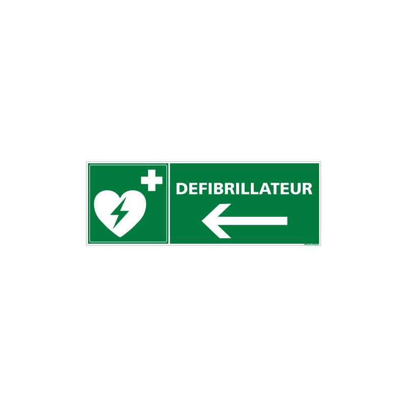 PANNEAU DEFIBRILLATEUR FLECHE VERS LA GAUCHE (B0254)