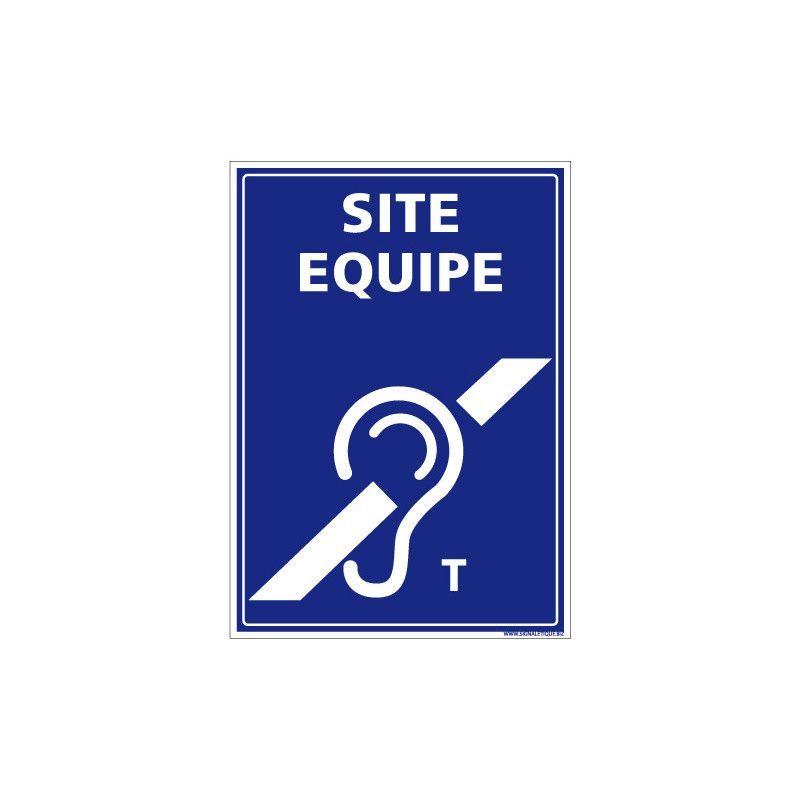 PANNEAU SITE EQUIPE DEFICIENCE AUDITIVE BOUCLE AUTOMATIQUE (L0935)