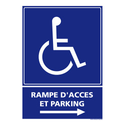 Panneau de signalisation RAMPE D'ACCES DROITE (L0936)