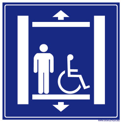 Panneau de signalisation ASCENSEUR HANDICAPES (L0939)
