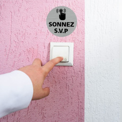 mise en ambiance adhésif plaque sonnez svp