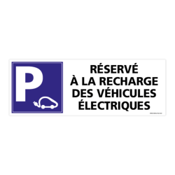 PANNEAU DE SIGNALISATION PARKING RECHARGE VEHICULES ELECTRIQUES (L0596)