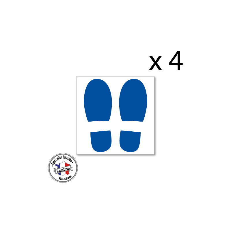 SIGNALISATION SOL ANTIDERAPANT - LOT DE 4 TRACES DE PAS DE COULEURS (O0035)