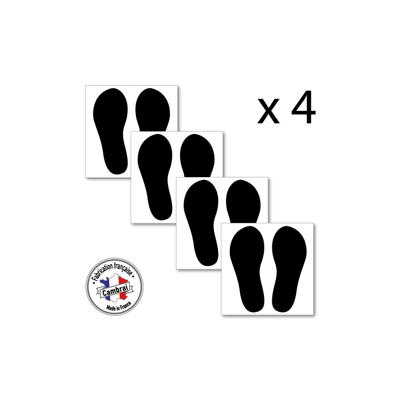 SIGNALISATION SOL ANTIDERAPANT - LOT DE 4 TRACES DE PAS DE COULEURS (O0036) SIGNALISATION SOL ANTIDERAPANT - LOT DE 4 TRACES DE PAS DE COULEURS (O0036)