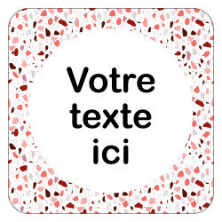 PLAQUE DE PORTE DESIGN SPHERE PERSONNALISABLE - 125X125 mm - TERRAZO