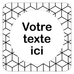 PLAQUE DE PORTE DESIGN SPHERE PERSONNALISABLE - 125X125 mm - CUBE