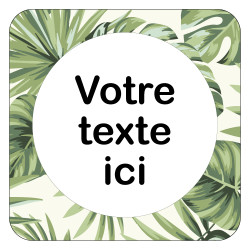 PLAQUE DE PORTE DESIGN SPHERE PERSONNALISABLE - 125X125 mm - TROPIC