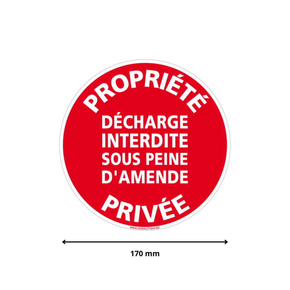 Panneau Interdiction De Décharge - Sous Peine D'amende, Vidéo Surveillance, PVC