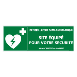 PANNEAU DSA SITE EQUIPE POUR VOTRE SECURITE (B0265)