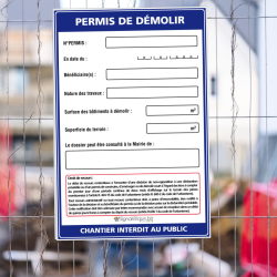Affiche permis de démolir mise en ambiance