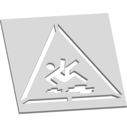 Pochoir attention sol glissant 3D