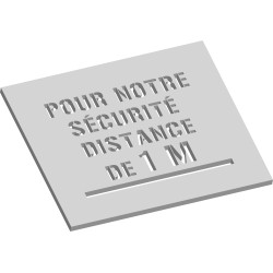 pochoir Pochoir sécurité distance 1m - 3D