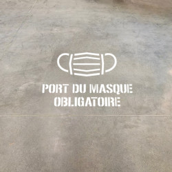 mise en ambiance pochoir port du masque obligatoire