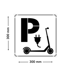 pochoir parking trottinettes electriques dimensions 300 x 300 mm