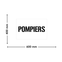 pochoir pompiers dimensions 600 x 400 mm