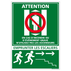 Attention en cas d'incendie empruntez les escaliers... (B0268)