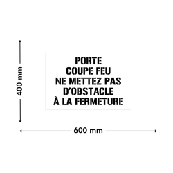 pochoir porte coupe feu dimensions 600 x 400 mm