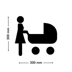 pochoir poussette dimensions 300 x 300 mm